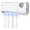 Zaxiva Sterilizzatore UV Portaspazzolino, Porta Elettrico con Asciugatura e Disinfezione, Sterilizzatore Spazzolini da Muro, Porta Igienizzante da Bagno, Ricaricabile USB, Organizer per Spazzolino