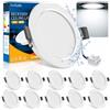 COTLEDL Faretti LED da Incasso, Luce Fredda 6000 K, 5 W 450 lm, Set da 10 | Foro Ø68-80 mm, Ultrasottili 25 mm, IP44, Non Dimmerabili, Faretti da Soffitto in Cartongesso per Bagno, Cucina e Soggiorno