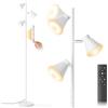 SIBRILLE Lampada da Terra Salotto, 36W 3000lm Piantana Lampada da Terra con Telecomando, 3000K-6500K 3 Luci Moderna Lampade da Terra Dimmerabile Lettura per Soggiorno Camera da letto Ufficio, Bianco