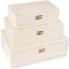 ideen mit herz Set di scatole in legno Ideen mit Herz | rettangolare | con coperchio e chiusura in metallo | 3 pezzi