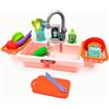 Acelane Set di giocattoli per lavello da cucina con acqua riciclata rubinetto e lavandino, set di giocattoli per bambini (rosa)