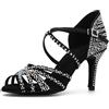 Taoyoule Scarpe da Ballo Latino da Donna con Glitter e Diamanti Sandali da Ballo Professionali per Salsa e Samba Tacco 8,5 cm