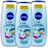 NIVEA kids 3 in 1, gel doccia 3 in 1, shampoo e balsamo, profumo magico di mela, 3 x 250 ml
