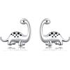 Flyow Orecchini a forma di dinosauro in argento Sterling per donne sorella brave dinosauro gioielli regalo per gli amanti dei dinosauri ipoallergenici, normal, Argento sterling, Nessuna pietra preziosa