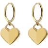 MILOR Orecchini a cerchio donna in oro 9Kt con cuore pendente - Orecchini cuore anallergici e Ipoallergenici - Gioielli donna made in Italy - Regalo per nascita, battesimo, comunione, cresima
