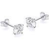 Carissima Orecchini a Perno con Zircone Cubico da 6 mm Rotondo in Oro Bianco 9 ct