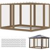 Inoamity Zanzariera per Gazebo 3x3m Inoamity - Rete Antizanzare Impermeabile con Zip, 4 Pareti Laterali per Giardino, Terrazza, Campeggio - Compatibile con Gazebi 10x10ft(Kaki)