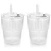 SAVOSWEET Bicchiere in Vetro con Coperchio e Cannuccia - Barattolo Vintage per Cocktail, Caffè Freddo e Smoothies - Set con Tappo Ermetico e Cannucce in Vetro