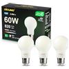 DiCUNO Lampadina LED Ultra Efficiente E27 3.9W, equivalenti a 60W, Classe A, Bianco neutro 4000K, 820lm, Non Dimmerabile, Lampadina Edison LED A60 a filamento, Risparmio energetico, Vetro, 3 Pezzi