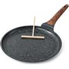 Kordisen Padella per Crepes 30 cm Antiaderente - Padella Crepes Induzione con Rivestimento in Granito, Testo Romagnolo con Distributore di Impasto, Senza PFOA, per Tutti i Fornelli
