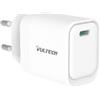 VULTECH Caricatore Adattatore Universale Vultech CC45-1C 1 Porta Type-C PD45 GaN PPS 45W - Bianco Dimensioni Compatte