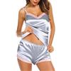 Rayson Pigiama da Donna in Due Pezzi Set Estivo Pigiama da Notte con Scollo a V Cami Top Pantaloncini Set Elegante Corto Tuta Pigiama Corto di Loungewear Set