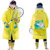 Daelesr Impermeabile Bambina 3-12 Anni, Bambini Poncho Pioggia con Cappuccio Striscia Riflettente, Riutilizzabile Mantella Antipioggia Ragazzi e Ragazze, Cartone Animato Cappotto di Pioggia per Scuola(Giallo)