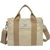 VASCHY Tote Bag,Borsa Donna Piccolo Borse Università Donna Borsa a Tracolla Donna Elegante 5.5L Capacità Shopping Bag Donna Borsa Mare Viaggio Lavoro Ufficio Scuola Cachi