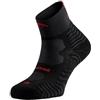 Lurbel Stone Pro, calzini Trail Running, calzini da corsa, calzini senza cuciture, calzini traspiranti, cavigliere, unisex, nero / rosso, L