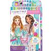 Make It Real Album da disegno di moda Fantasia floreale con stencil e adesivi che stimolano la creatività - Libro da colorare e lavoretti creativi per bambini - Regali per bambine