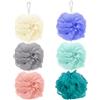 Jinsion 6 Pezzi Mesh Loofah Sponges, Spugne Doccia in Polietilene, Spugna A Rete Igieniche ed Estetiche, Éponge De Bain Shower Puff for Women and Men, Shower Loofah per Esfoliazione Corporale O Massaggio