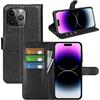 BOCTECH Cover per Apple iPhone 15 Pro Max, Custodia a Libro Portafoglio in Pelle PU e Silione Morbido con Porta Carte, Magnetica e Supporto Flip Case Antiurto per Apple iPhone 15 Pro Max, Nero