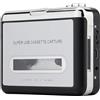 Reshow Lettore Cassette Audio - Registratore di Cassetta Portatile che Converte l'audio su Nastro in formato MP3 via USB- Compatibile con Windows e Mac (Argento)