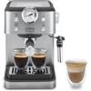 De Longhi Macchina Caffè Espresso Manuale Caffè Macinato con Erogatore di Vapore e Montalatte 15 bar colore Acciaio Inox - EM450.M Linea Classic