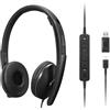 Lenovo Cuffia USB-C 4XD1M45627 Stereo a Padiglione Nero per PC Windows e Mac
