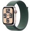 Apple Watch SE GPS + Cellular 44mm Galassia con Cinturino Sport Loop Verde Lago