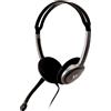 V7 HA212-2EP Auricolare Cablato Stereo Over-Ear con Microfono Nero e Argento