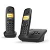 Gigaset A270A DUO Telefono Cordless DECT Nero con Segreteria e Identificatore