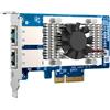QNAP QXG-10G2T Scheda di Rete Ethernet 10 Gigabit PCI-E 3.0 2 Porte RJ-45 per PC