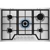Electrolux Piano cottura a gas 5 fornelli 75 cm da incasso nero e acciaio inox