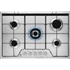 Electrolux KGS7534SX Piano cottura gas 5 fornelli da incasso 74 cm acciaio inox