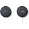 Tim Google Nest Mini Antracite - Kit 2 pezzi, Assistente virtuale con Chromecast