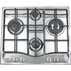 Hotpoint PCN 642 T/IX/HAR Piano cottura a gas 4 fuochi 60 cm acciaio inox da incasso