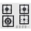 Elleci Piano cottura a gas 4 fuochi 60cm da incasso bianco Granitek con wok