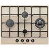 Glem Gas Piano Cottura Gas 4 Fornelli 60 cm da Incasso Sabbia con Bruciatore Wok