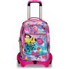 Seven Trolley Zaino Scolastico 3 Ruote Multicolore 34L Poliestere