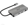 CLUB3D CSV-1593 Hub USB 3.2 Type-C 8 porte con 2 HDMI e Ethernet Gigabit Metallico