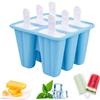 MagiSel Stampi per Ghiaccioli in Silicone Stampo, Silicone Riutilizzabili Stampi per Gelato, DIY Stampi di Gelati in Silicone, Stampi Ghiaccioli Silicone per Gelato Senza BPA, Stecco, Formine, 6 Cavità