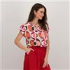 Bianca Della Torre Blusa fantasia in cotone a maniche corte