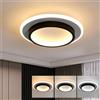 DELIPOP Plafoniera moderna a LED 24W 2600lm Plafoniera rotonda nera 3000K-6500K Lampada da soffitto a LED in acrilico per bagno soggiorno -