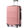 KONO 4 ruote 41L Trolley medio in ABS leggero e robusto Valigia TSA Lock Ruote doppie - Rosegold