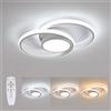 Tealight Plafoniera LED dimmerabile, Lampada da soffitto moderna con telecomando 40W, Plafoniera LED rotonda in metallo e acrilico (3000K-6500K) -