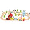 Bino Europe Bino- Pista Trenino in Legno 80 Pezzi, 82207 (C6c)