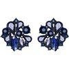 EVER FAITH Orecchini a perno a forma di fiore per Donne Ragazze, a con cristalli di strass blu navy con piercing floreale