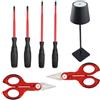 Intercable Set Intercable 2 Forbici F1 4 Giraviti SLIM Lampada da tavolo Touch AO2502