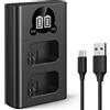 K&F Concept NP-FW50 Caricabatterie doppio USB-C con display