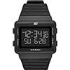 Skechers Orologio Larson da Uomo, Movimento Digitale, Cassa in Silicone Nero da 44 mm con Cinturino in Silicone, SR1077