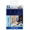 Staedtler Textsurfer Classic 364 - Evidenziatore di alta qualità Made in Germany, con ampia memoria di inchiostro per una lunga durata, custodia con 4 colori, Vintage, 364 CWP4
