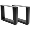 Mendler Set 2x gambe piedi rettangolari per tavoli scrivanie HWC-H33 37x40cm ferro verniciato colore nero
