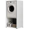 Mobile per lavatrice bianco con vano 70x64x146 cm